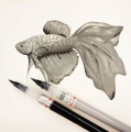 Kuretake Brushpen Bimoji Cambio Fine XO50F2-10B oraz Usuzumi.png