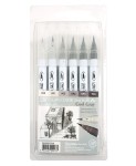 KURETAKE ZIG Clean Color Real Brush set COOL GRAY RB-6000AT/6VB