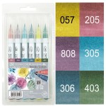 KURETAKE ZIG CLEAN COLOR REAL BRUSH 6 SET SMOKY COLORS  RB-6000AT/6VF