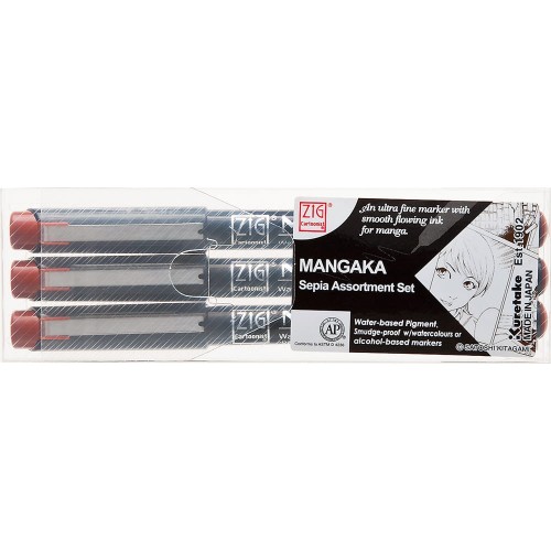 Kuretake Zig Mangaka Sepia x3 CNM-3VSP.jpg