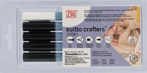 KURETAKE ZIG SUITTO CRAFTERS BLACK  ERASER ZESTAW 5 SZT SC5VBK.jpg