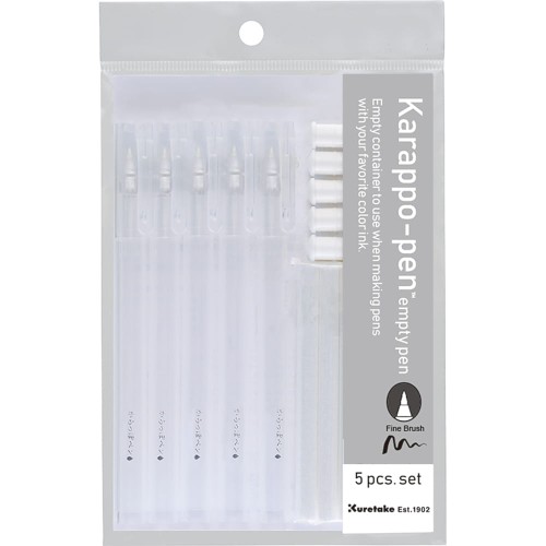 KURETAKE ZESTAW 5 SZT  KARAPPO PEN (EMPTY PEN) FINE BRUSH  ECF060-452 opakowanie.jpg