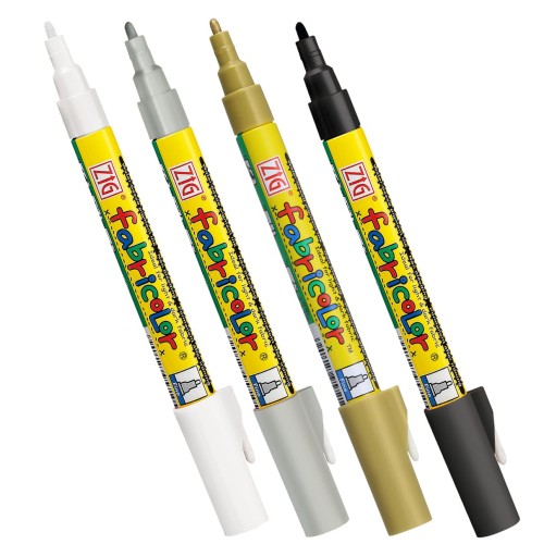 Kuretake ZIG Zestaw markerów Fabricolor do tkanin 4kolory PFC-20 4VMT markery.jpg