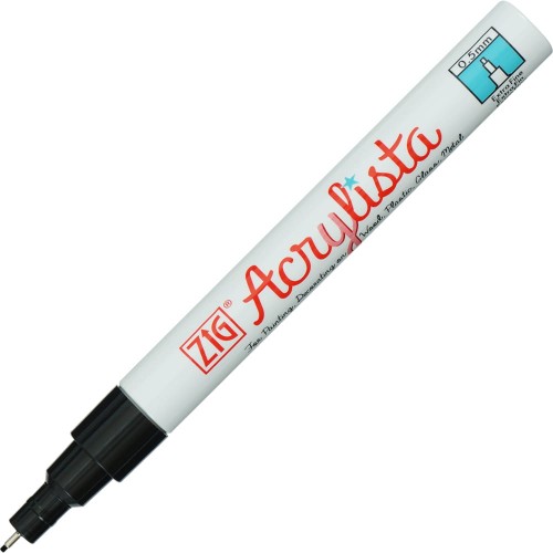 Kuretake Zig Acrylista Marker Extra Fine Black ukos PAC-10-010.jpg