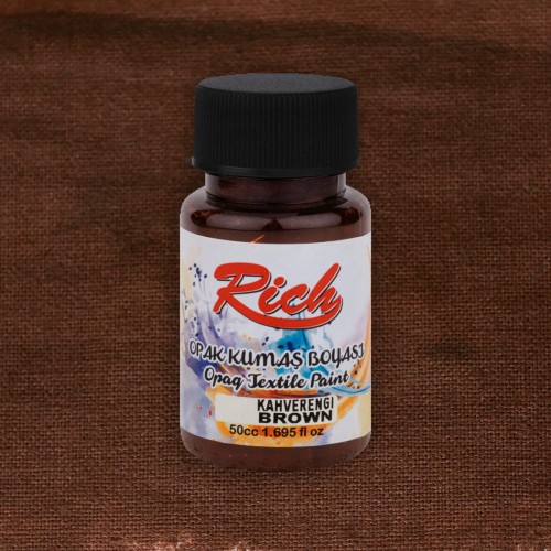 Rich Farba Do Tkanin Opaque 50ml BROWN 03472 kwadrat 1200 z butelką.jpg