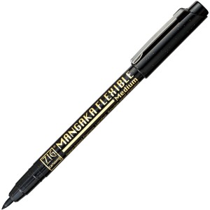 ZIG CARTOONIST MANGAKA FLEXIBLE MEDIUM BLACK - CNMM-010