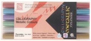 KURETAKE ZESTAW CALLIGRAPHY METALLIC COLOURS MS-8400/6V
