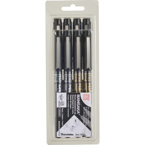 Kuretake Zig Mangaka Black x8 CNM-8VBK.jpg