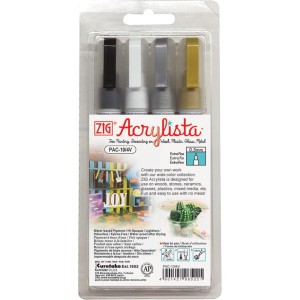 KURETAKE ZIG ACRYLISTA MARKER EXTRA FINE ZESTAW 4 pcs PAC-10/4V