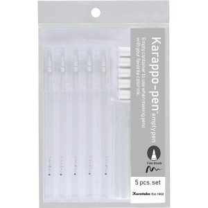 KURETAKE 5 pcs  KARAPPO PEN (EMPTY PEN) FINE BRUSH  ECF060-452
