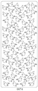Peel off stickers GOŁĘBIE silver 0074