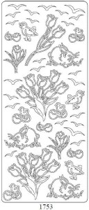 Peel off stickers WIOSNA silver 1753