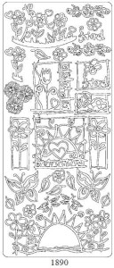 Peel off stickers KWIATKI THX 2 gold 1890
