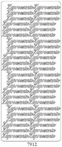 Peel off stickers ZAPROSZENIE 2 silver 7912