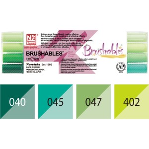 Kuretake Brushables 4pcs. SET GREEN MS-7700/4VGR