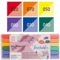 Kuretake Brushables Zestaw 6szt. VIVID MS-7700-6VVI opakowanie i kolory.jpg