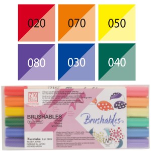 Kuretake Brushables VIVID Set 6colors MS-7700/6VVI