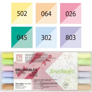 Kuretake Brushables PASTEL Set 6colors MS-7700/6VPA