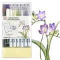 Kuretake Exploring Watercolor - How to paint flowers - Gradation EW-2 opakowanie i kwiaty.jpg
