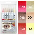 Kuretake ZIG Clean Color Real Brush 6kolorów Portrait Colors II  RB-6000AT6VE opakowanie i kafelki wzornik.jpg