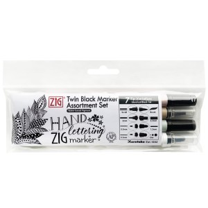 KURETAKE TWIN BLACK MARKER ASSORTMENT SET MSTC/4VBK