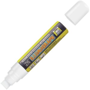 Kuretake ZIG Posterman Wet Wipe Illumigraph Broad - Fluorescent White PMA-720/000 15mm