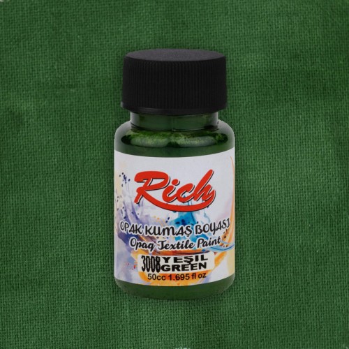 Rich Farba Do Tkanin Opaque 50ml GREEN 03468 kwadrat 1200pxl z butelką.jpg